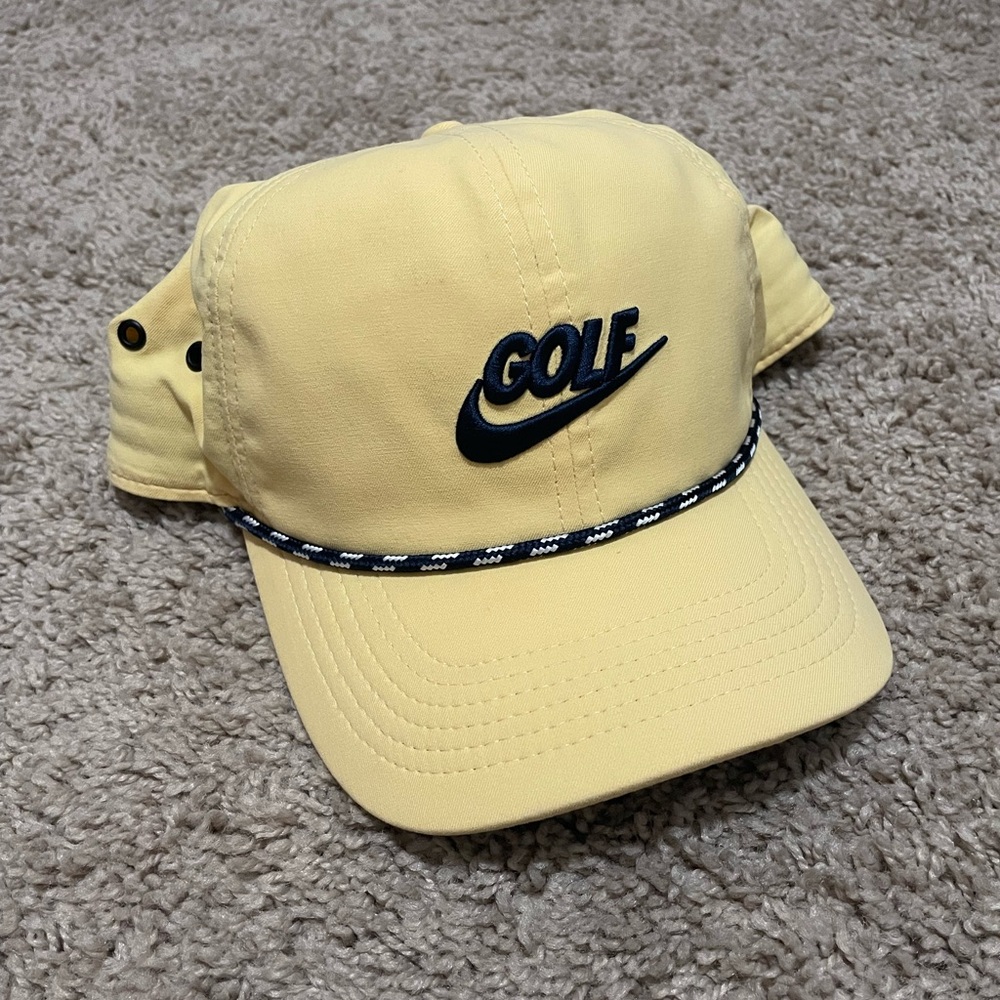 Nike Golf Pale Light Yellow Dad Adjustable Rope Hat